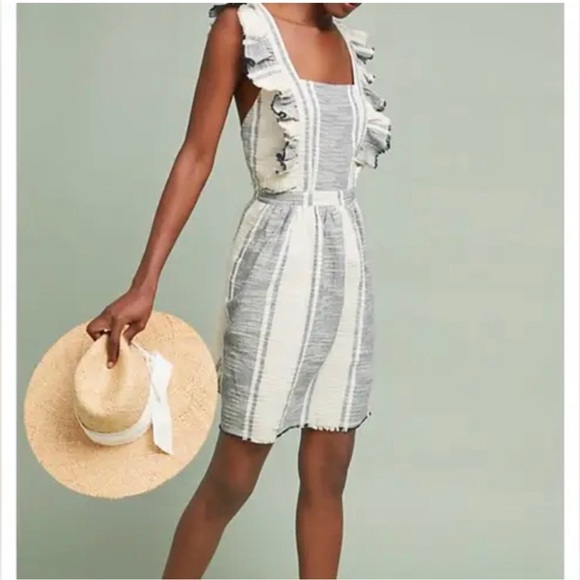 DRA Los Angeles Anthropologie Malibu striped textured  Dress sz medium - Picture 2 of 7